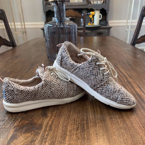 Toms Shoes - TOMS Del Rey Sneakers, Tan Herringbone